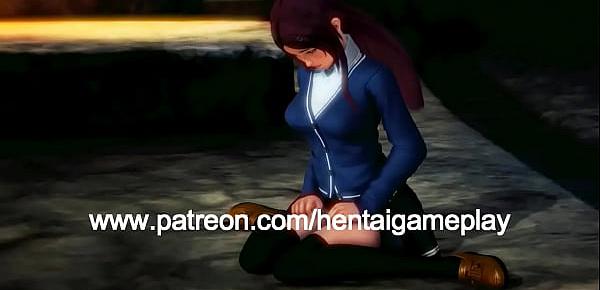  Cute girl hentai having sex with a green goblin man in hot animated manga video with gameplay 3d hentai